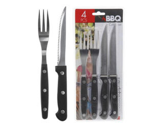 Set Pentru Steak-Uri : 2Furculite+2Cutite, Inox