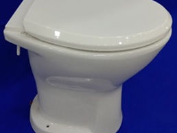 Vas WC ceramic de curte cu capac din plastic / Дачный унитаз с крышкой foto 1