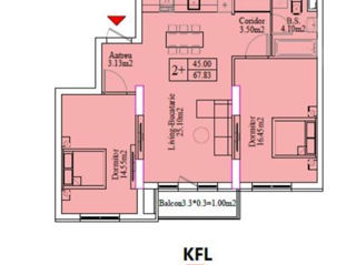 Apartament cu 3 camere, 75 m², Centru, Ungheni