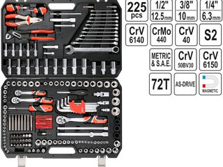 Набор инструментов Yato 225 предмет YT-38941 foto 2