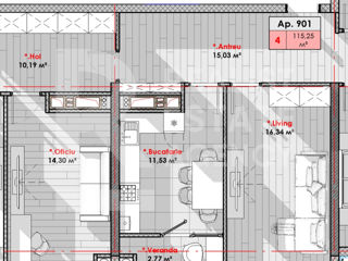 Apartament cu 4 camere, 115 m², Telecentru, Chișinău foto 2