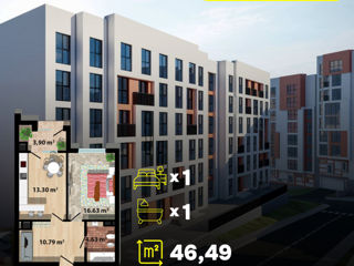 Apartament cu 1 cameră, 48 m², Telecentru, Chișinău foto 2