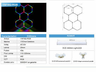 Hexagon led detailing led tavane foto 18