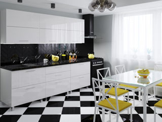 Bucatarie PS Blum (High Gloss) 2.4m White foto 1