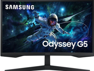 Monitor Gaming curbat LED VA SAMSUNG Odyssey G5 LS27CG554EUXEN, 27", QHD, 165Hz, AMD FreeSync, negru