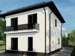 Casă de locuit individuală cu 2 niveluri / P+E / renovari / proiecte / stil modern / 94.04m2 / 3D foto 2