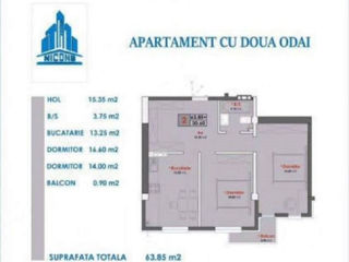 Apartament cu 2 camere, 64 m², Durlești, Chișinău foto 10