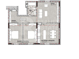 3-х комнатная квартира, 79 м², Центр, Кишинёв фото 2