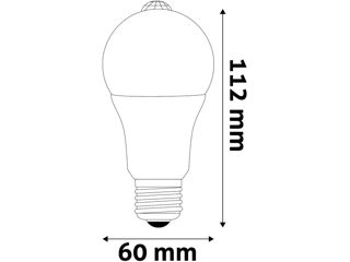 Lampa LED cu senzor de miscare Avide ASG27NW-8.8W-PIR pentru prize E27 si forme A60, culoare alb neu foto 2