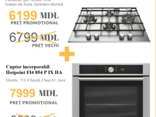 Cuptor incorporabil Hotpoint FI4 854 P IX HA (73 l, 8 funcții, clasa A+,  Inox) la doar 7999 lei!