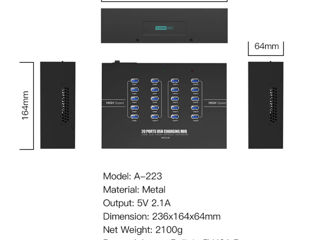 Sipolar a223 Hub 5Gbps 20 Ports USB3.0 foto 6