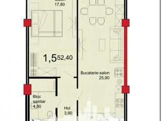 Apartament cu 1 cameră, 49 m², Telecentru, Chișinău foto 2