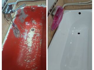 Restaurarea cazilor vechi de baie cu acril lichid vopsirea cazilor реставрация ванн в молдове foto 4