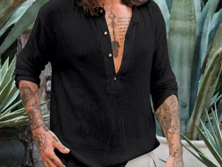 Мужская гавайская летнея рубашка без воротника. Размер М. 250 лей