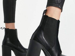 Lamoda Picknmix chunky platform heel ankle boots in black foto 3