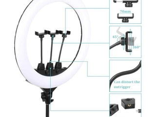 Lampa Inelara de 36 cm cu 3 Suporturi p/n Telefon si Trepied de 2 m reglabil foto 6