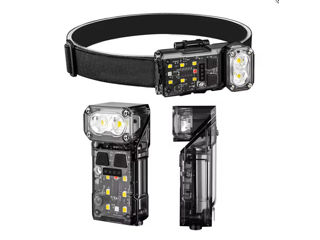 Far X52-2LED+6SMD(RGB), senzor de mișcare, indicator baterie, baterie Li-Ion, încărcător tip C, clem