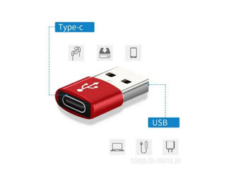 USB-C male to USB 3.0 female, Adapter. Переходник  USB-C to USB-A foto 6