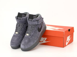 Nike Air Force 1 High Suede Grey cu blana / с мехом foto 2