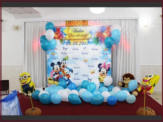 Fotopanou, fotostand, banner cu decor din baloane pentru nunta, cumetrie, zi de nastere, botez foto 3