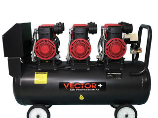 Безмасляный компрессор Vector+ (1520Wx3) 90L/ Compresor de aer Vector+ (1520Wx3) 90L foto 2