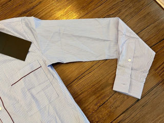 The Kooples Men's Casual Dress Shirt Slim Blue Striped Cotton Size Xs, S, L foto 6