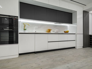Bucătărie liniară în stil modern, Rimobel, MDF vopsit lucios, culoare Alb foto 3