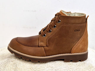Ботинки Clarks Heath Lace Comfort NEW Leather Brown Zip UK 1 G EU 33