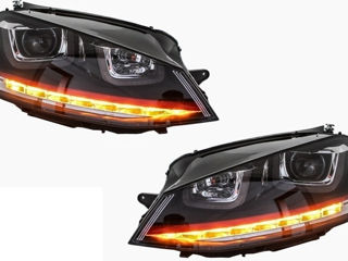 Faruri 3D LED compatibil cu VW Golf 7 VII (2012-2017) R20 GTI Design Semnal Dinamic LED, фары