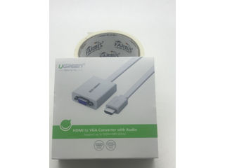 Convertor UGREEN HDMI la VGA + jack 3.5mm, 30 cm (Alb) foto 1