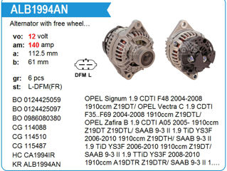 Alternator - Генератор Opel 1.9 foto 2