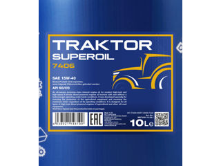 Ulei (масло) MANNOL 7406-10 Traktor Superoil 15W-40 10L (pentru tractoare) foto 2