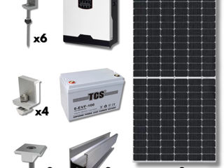 Sistem fotovoltaic off grid 1kw - frigider, televizor, lumina foto 2