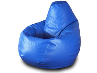 Fotolii BeanBag Para din Ecopiele marimea L, culoare albastra foto 1