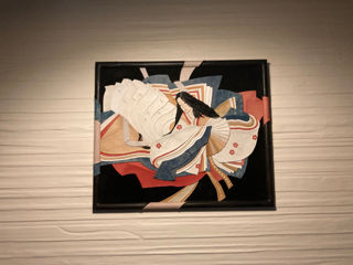 Картина из кожи в японском стиле «Женщина в кимоно»