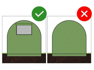 Sera 10x4x2 m,tip tunel,  pentru gradina,  folie cu protectie UV4,  ferestre, verde  - Electron.md foto 3