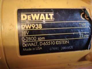 Фирменная аккумуляторная сабельная пила DeWalt made in USA два аккумулятора зарядка -  1999 лей foto 2