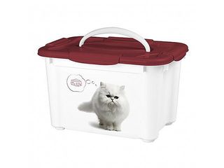 Container Pentru Hrana Lucky Pet 5.5L, Pisici, Bordo foto 1