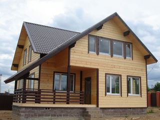 Каркасный деревянный дом , casa cu structura din lemn foto 1