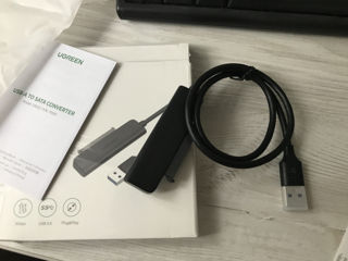 Adaptor Sata la USB 3.0 pentru Hdd Ssd 2.5 inch, Ugreen 70609, 5 Gbps, SATA 7+15 pini, Negru foto 3