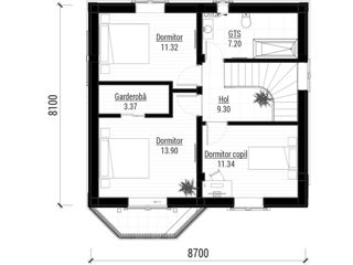 Casă de locuit individuală cu 2 niveluri / P+M / 110.30 m2 / construcții / arhitect / proiecte foto 6