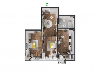 Apartament cu 2 camere, 69 m², Centru, Codru, Chișinău mun. foto 5