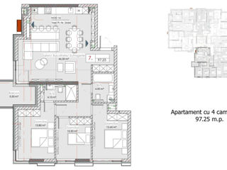Apartament cu 4 camere, 96 m², Centru, Chișinău foto 4