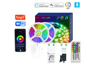 Wi-Fi Banda LED inteligenta RGB 5m Tuya Smart / Smart Life App foto 2
