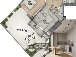 1-rm apt., 63 м², 1/13 fl.