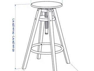 Scaun de bar fără spătar cu înălțime reglabilă IKEA foto 4