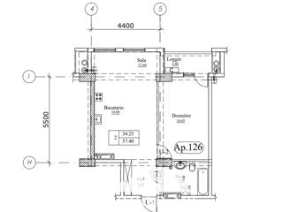 Apartament cu 1 cameră, 57 m², Botanica, Chișinău foto 3