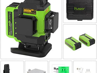 Новый компактный лазерный уровень 4d huepar ls04cg с зелеными лучами от лазерных излучателей osram. foto 2