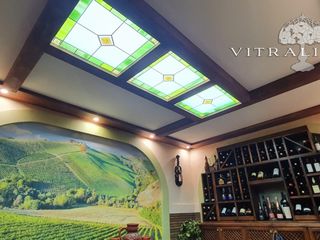 Витражные декоративные потолки с ЛЕД освещением / Tavane decorative. Vitralii cu iluminare LED foto 1