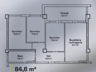 Apartament cu 4 camere, 86 m², Centru, Chișinău foto 5